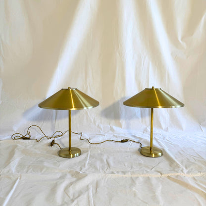 Vintage 1970s Danish Vitrika Brass Desk Lamp