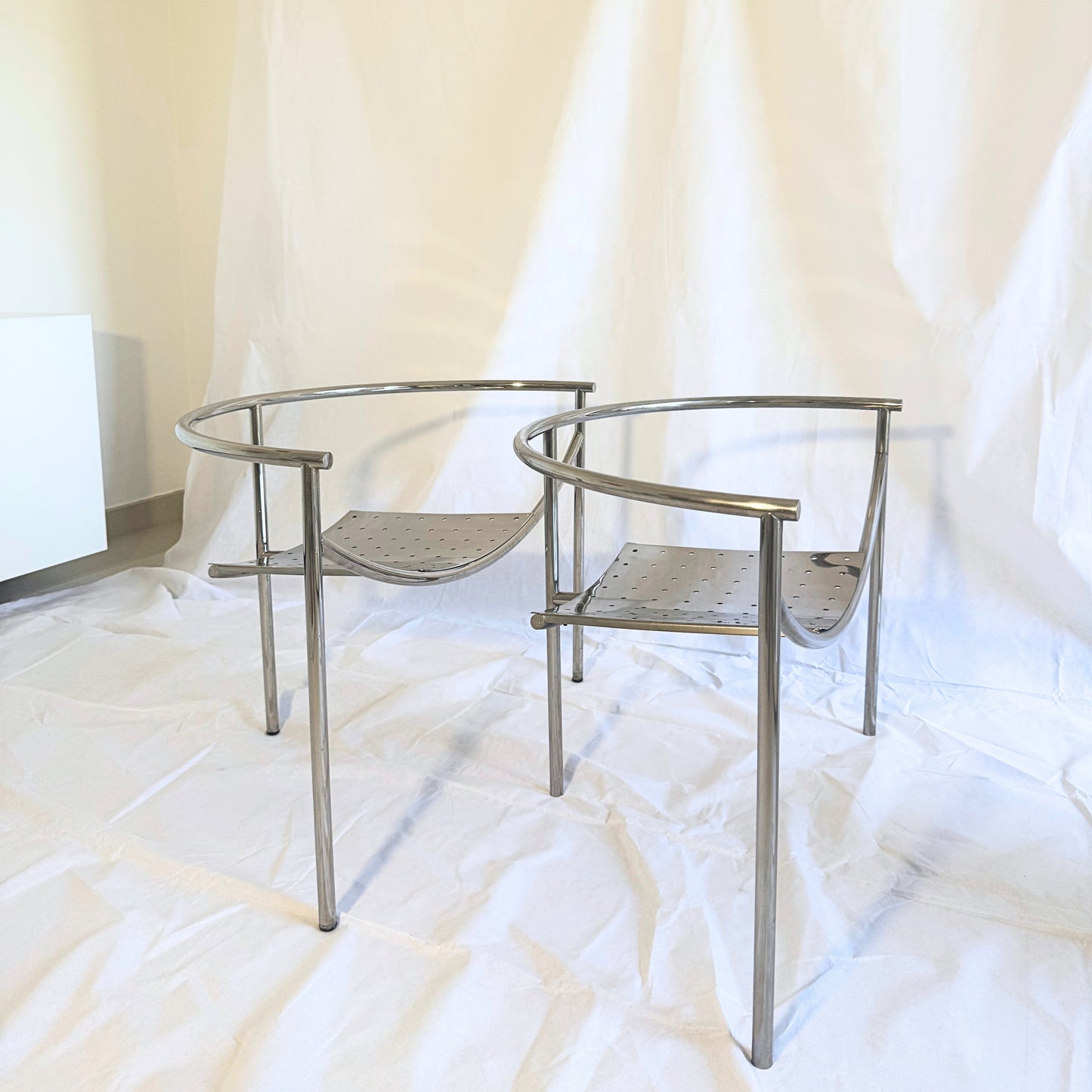 Vintage 1980s French Philippe Starck “Dr. Sonderbar” Chairs for XO in Chrome Steel